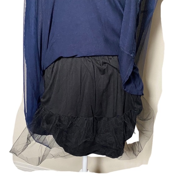 Anthropologie Weston Wear Polka Dot Tulle Dapper Dress Teal and Navy Sz Small - Picture 8 of 12